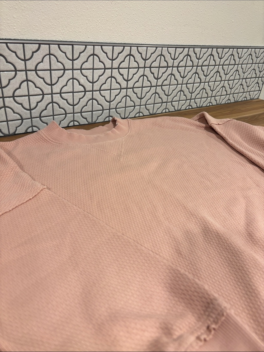 aerie Dusty Rose Waffle Knit Pullover